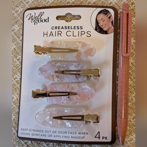 Creaseless Pastel Marble Hair Clips (4 Pack)